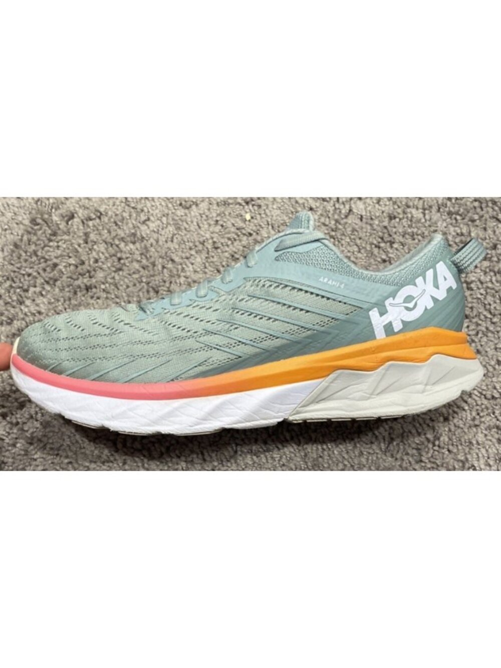 Hoka One One Womens Arahi 4 1106474 BHLR Blue Haze Lunar Rock shoe size 9.5